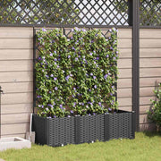 Plantenbak staal zwart 120x40x143 cm