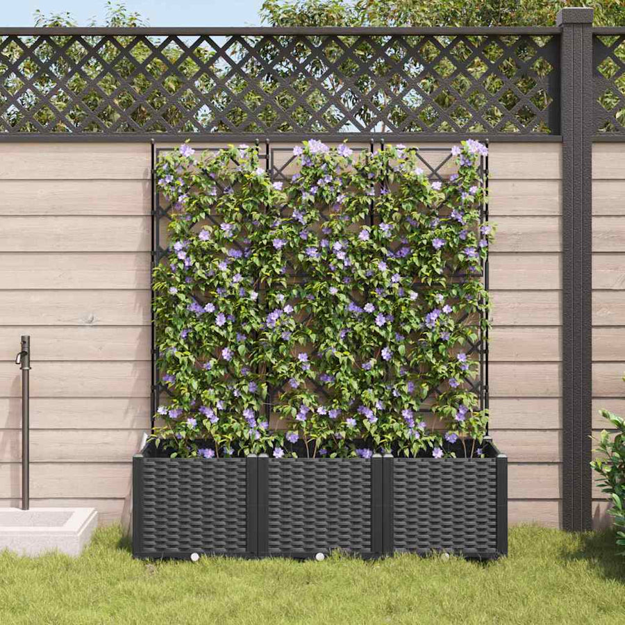 Tuin Bloempot 3 pcs Zwart 120 x 40 x 143 cm Staal