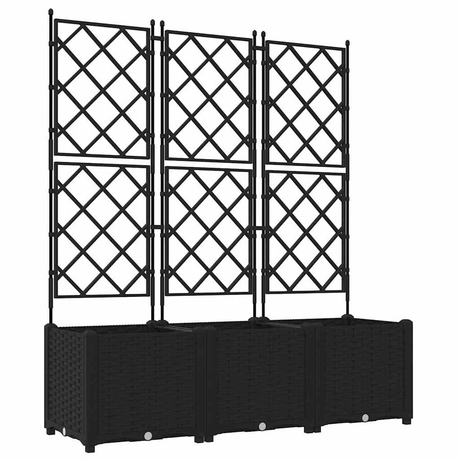 Tuin Bloempot 3 pcs Zwart 120 x 40 x 143 cm Staal