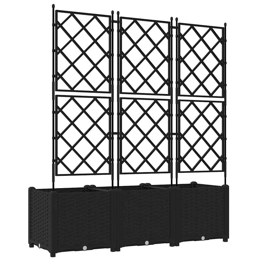 Tuin Bloempot 3 pcs Zwart 120 x 40 x 143 cm Staal
