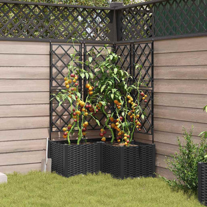 Plantenbak 3 st Zwart 80 x 80 x 143 cm PP