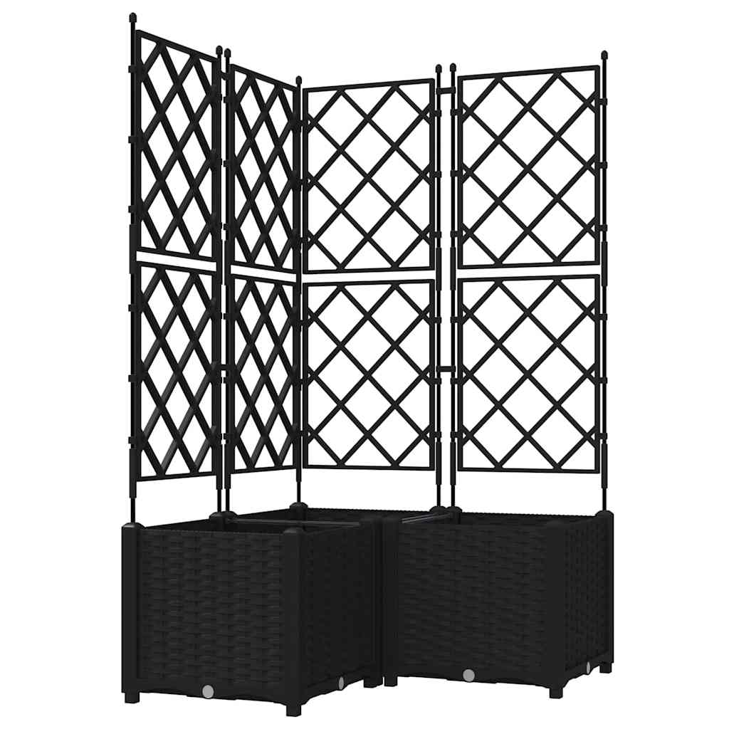 Plantenbak 3 st Zwart 80 x 80 x 143 cm PP