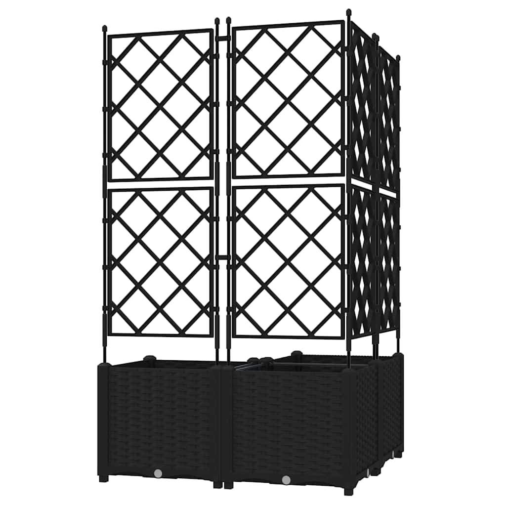 Plantenbak 3 st Zwart 80 x 80 x 143 cm PP