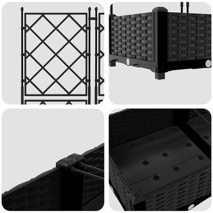 Tuin Bloempot 5 pcs Zwart 120 x 120 x 125,5 cm Staal