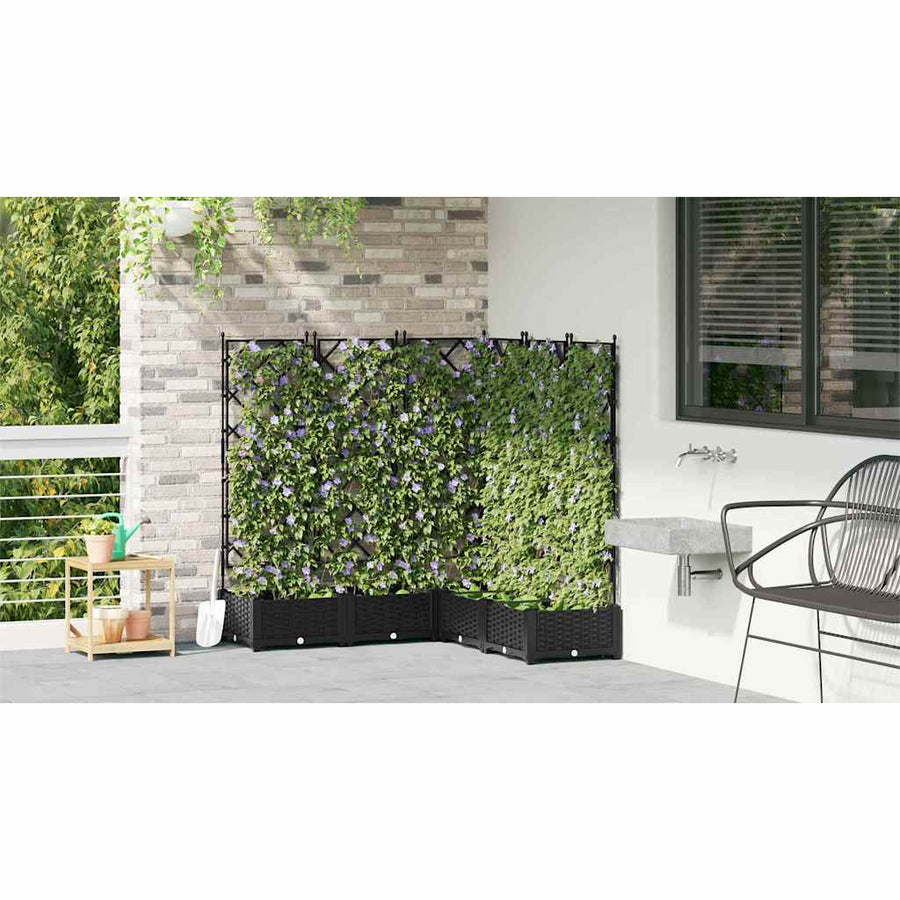 Tuin Bloempot 5 pcs Zwart 120 x 120 x 125,5 cm Staal