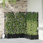 Garden Planter 5 pcs Black 120 x 120 x 125.5 cm Steel