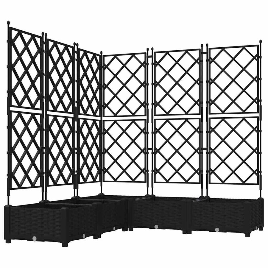 Tuin Bloempot 5 pcs Zwart 120 x 120 x 125,5 cm Staal