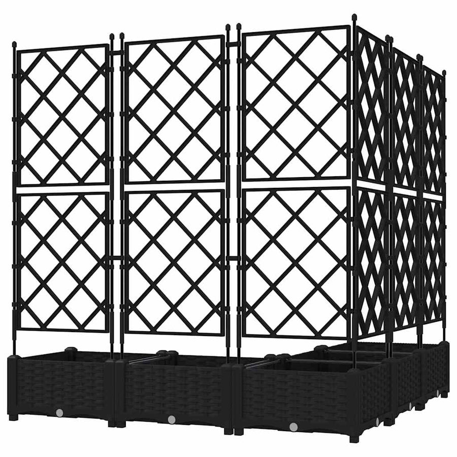 Tuin Bloempot 5 pcs Zwart 120 x 120 x 125,5 cm Staal