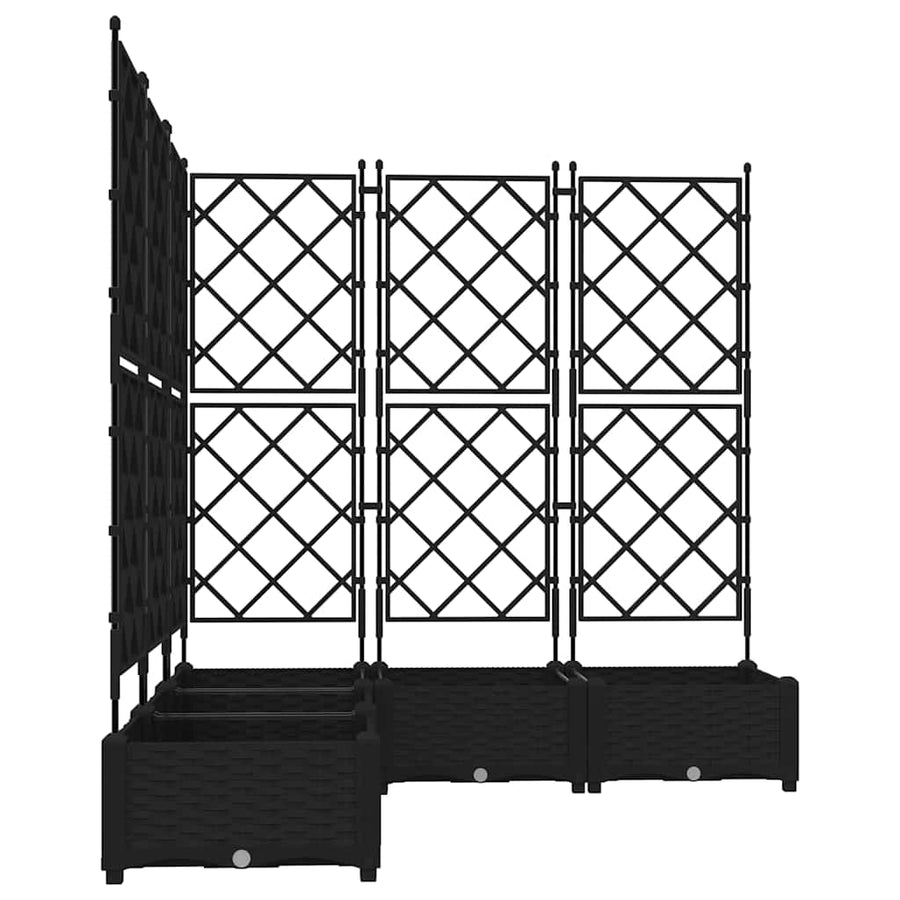 Tuin Bloempot 5 pcs Zwart 120 x 120 x 125,5 cm Staal