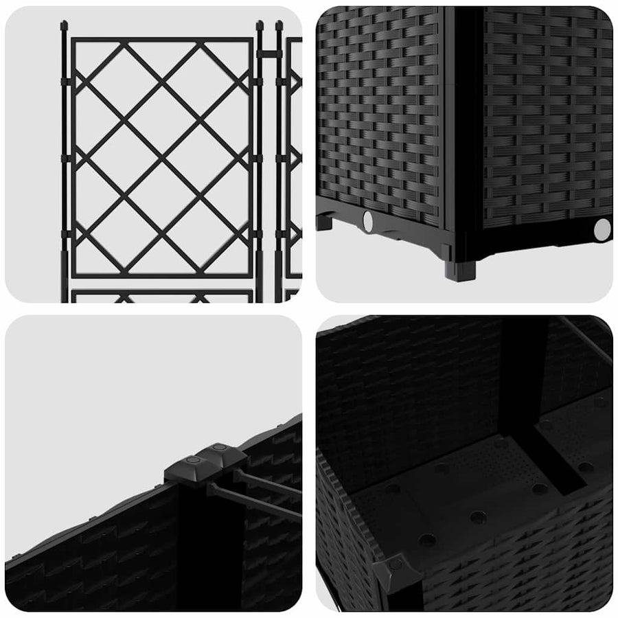 Tuin Bloempot 5 pcs Zwart 120 x 120 x 143 cm Staal