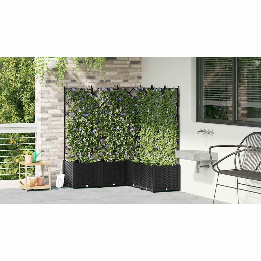 Tuin Bloempot 5 pcs Zwart 120 x 120 x 143 cm Staal