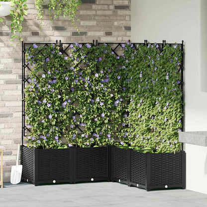Tuin Bloempot 5 pcs Zwart 120 x 120 x 143 cm Staal