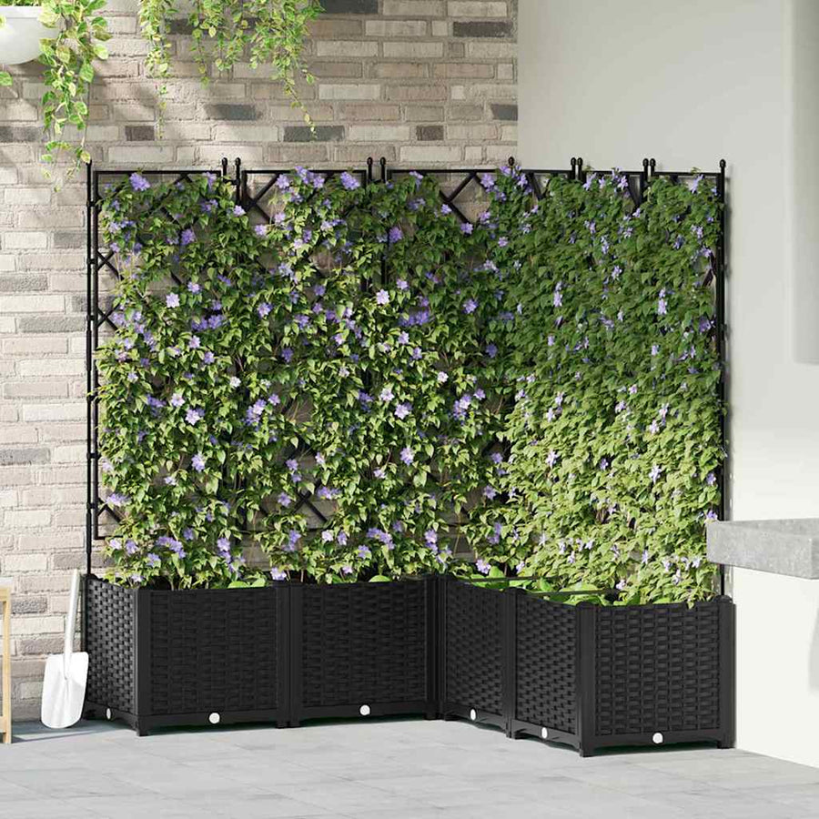 Tuin Bloempot 5 pcs Zwart 120 x 120 x 143 cm Staal