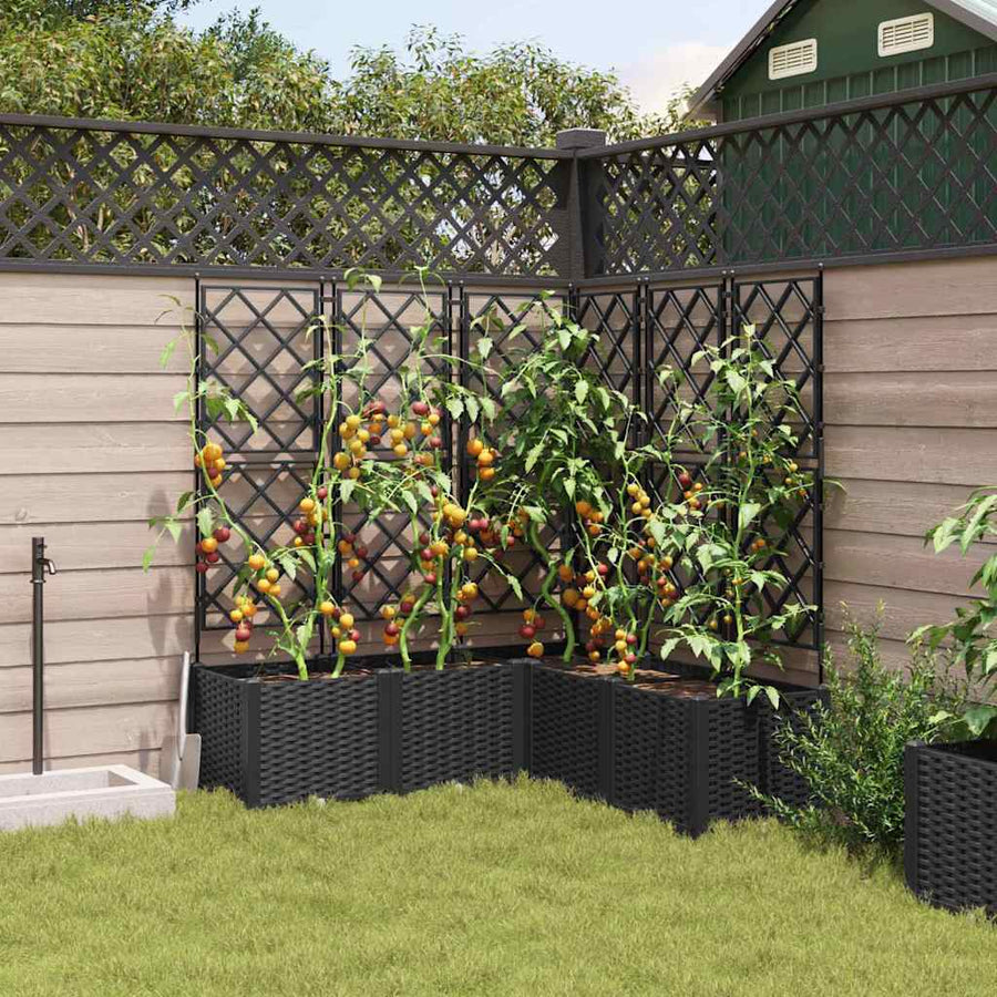 Tuin Bloempot 5 pcs Zwart 120 x 120 x 143 cm Staal
