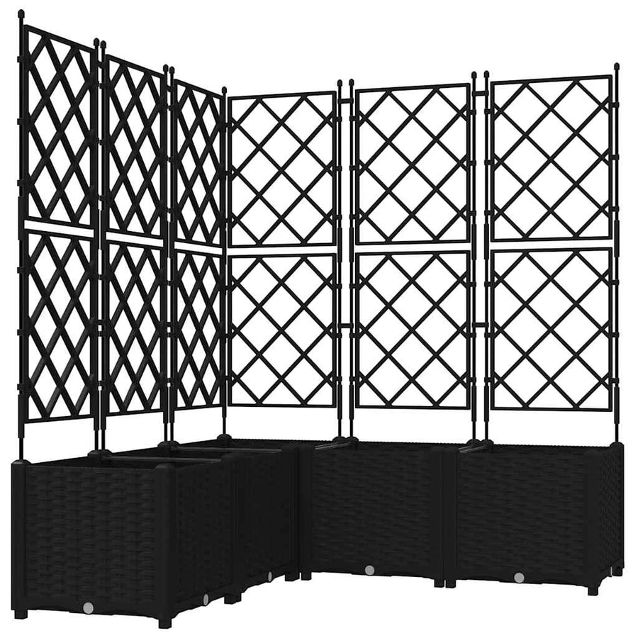 Tuin Bloempot 5 pcs Zwart 120 x 120 x 143 cm Staal