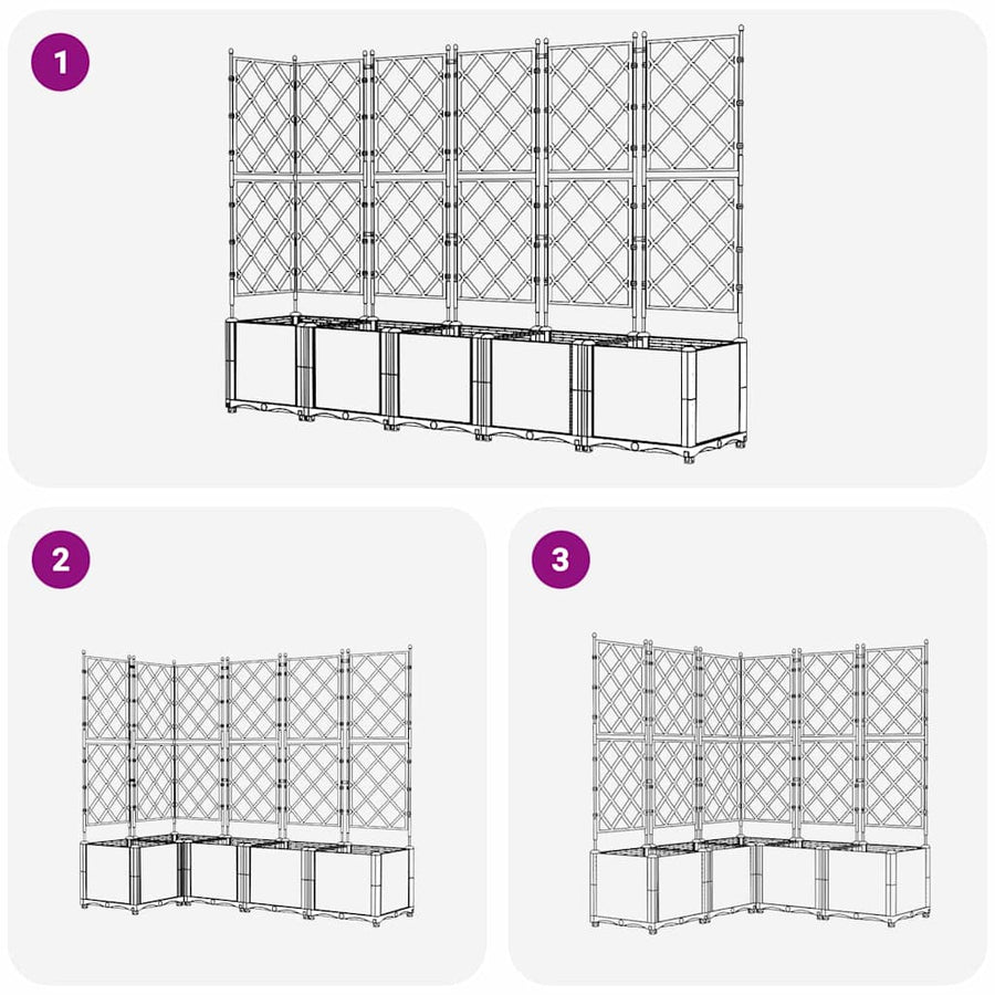 Tuin Bloempot 5 pcs Zwart 120 x 120 x 143 cm Staal