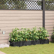 Bloempot staal 160x40x22 cm zwart 4 stuks