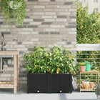 Plantenbak staal 80x40x37.5 cm zwart 2 stuks