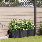Plantenbakken staal 3 stuks 120x40x37,5 cm zwart