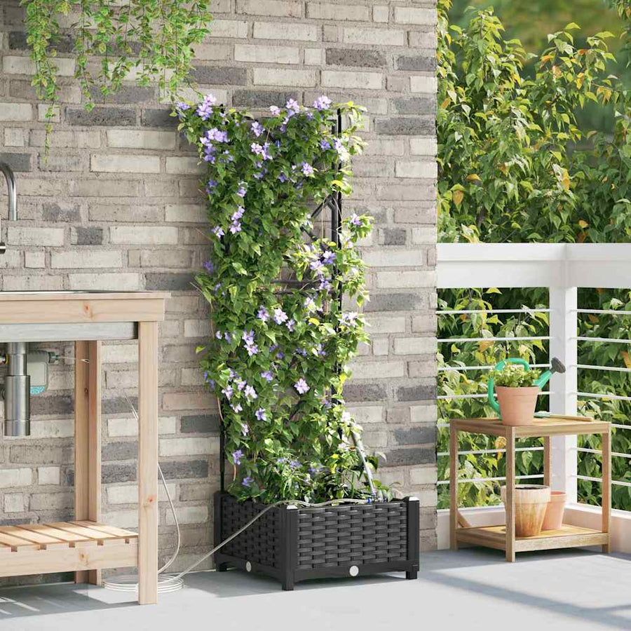 Tuin Bloempot Zwart 40 x 40 x 126 cm Staal