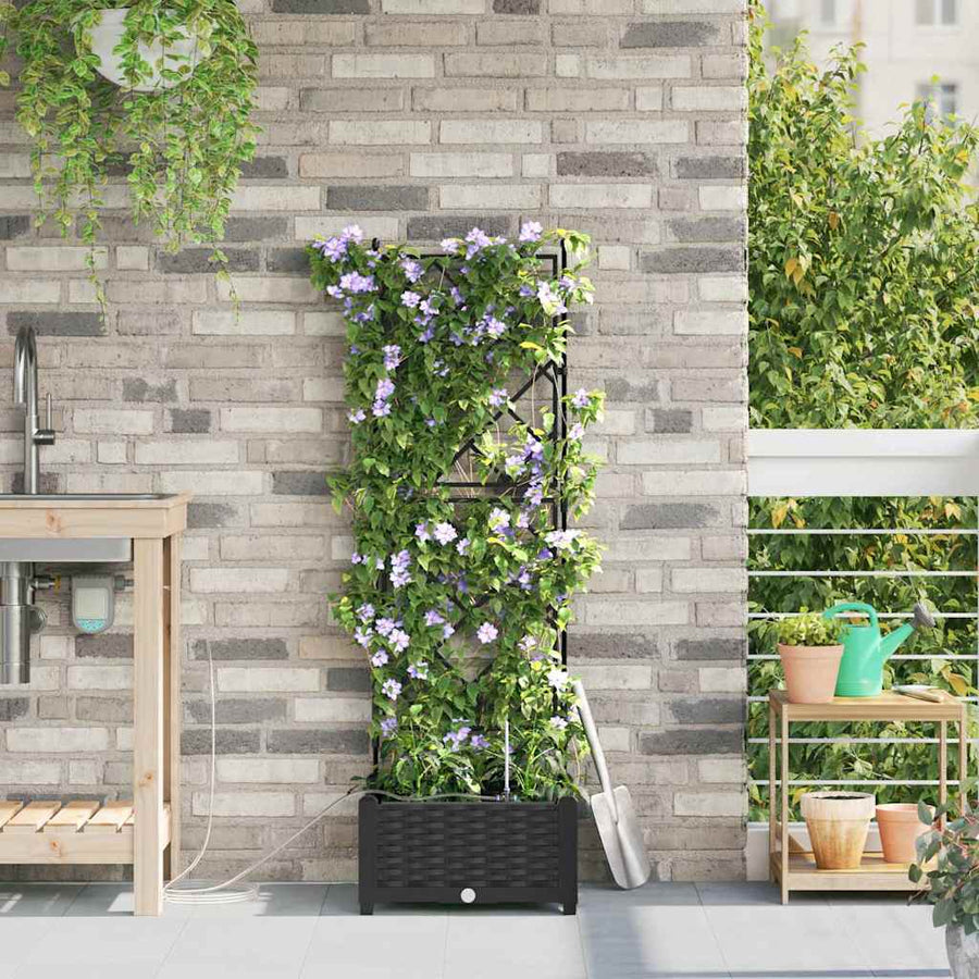 Tuin Bloempot Zwart 40 x 40 x 126 cm Staal
