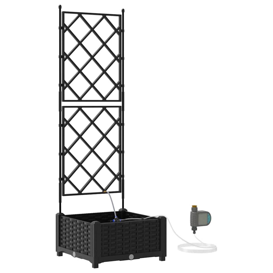 Tuin Bloempot Zwart 40 x 40 x 126 cm Staal