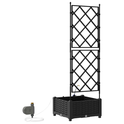 Tuin Bloempot Zwart 40 x 40 x 126 cm Staal