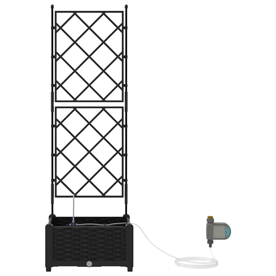Tuin Bloempot Zwart 40 x 40 x 126 cm Staal
