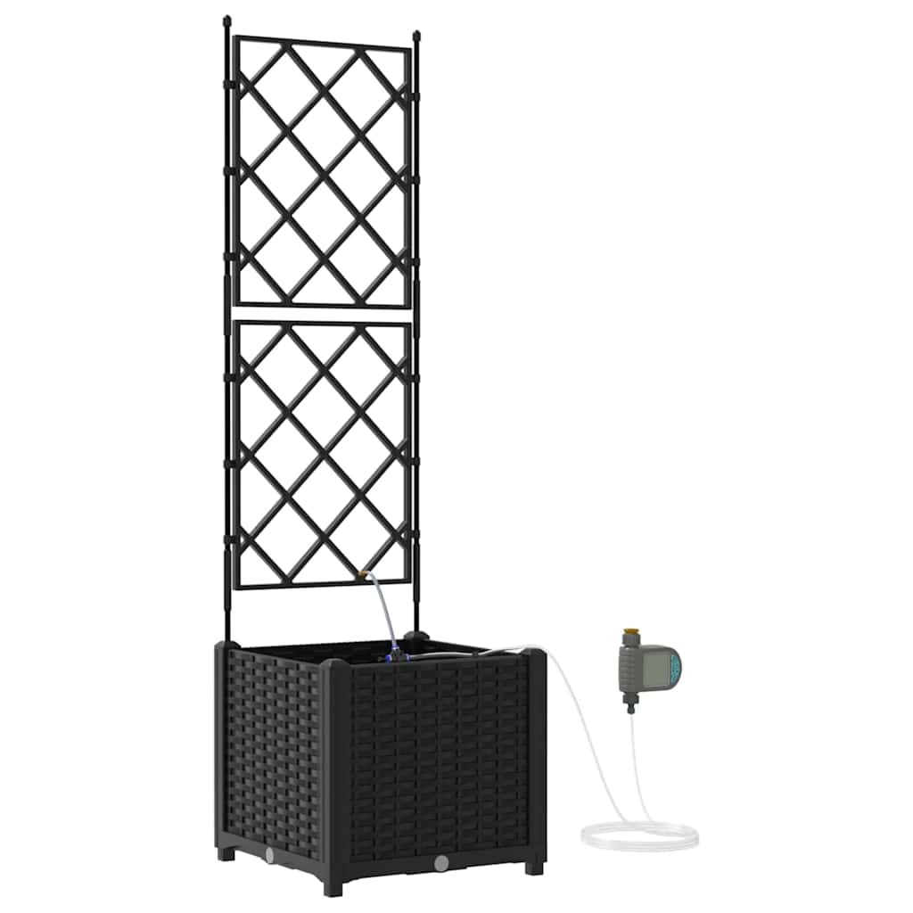 Tuin Bloempot Zwart 40 x 40 x 142 cm Staal