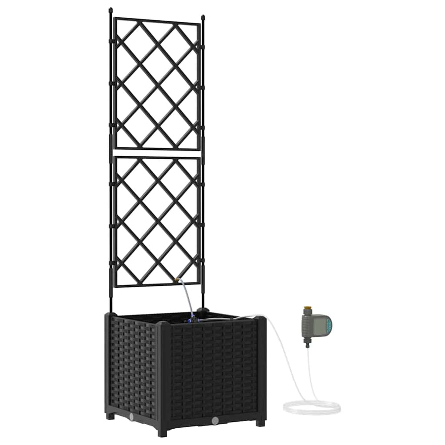 Tuin Bloempot Zwart 40 x 40 x 142 cm Staal