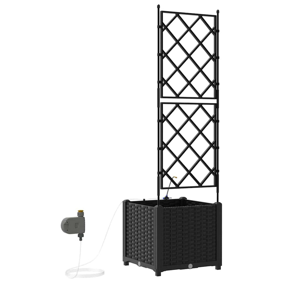 Tuin Bloempot Zwart 40 x 40 x 142 cm Staal