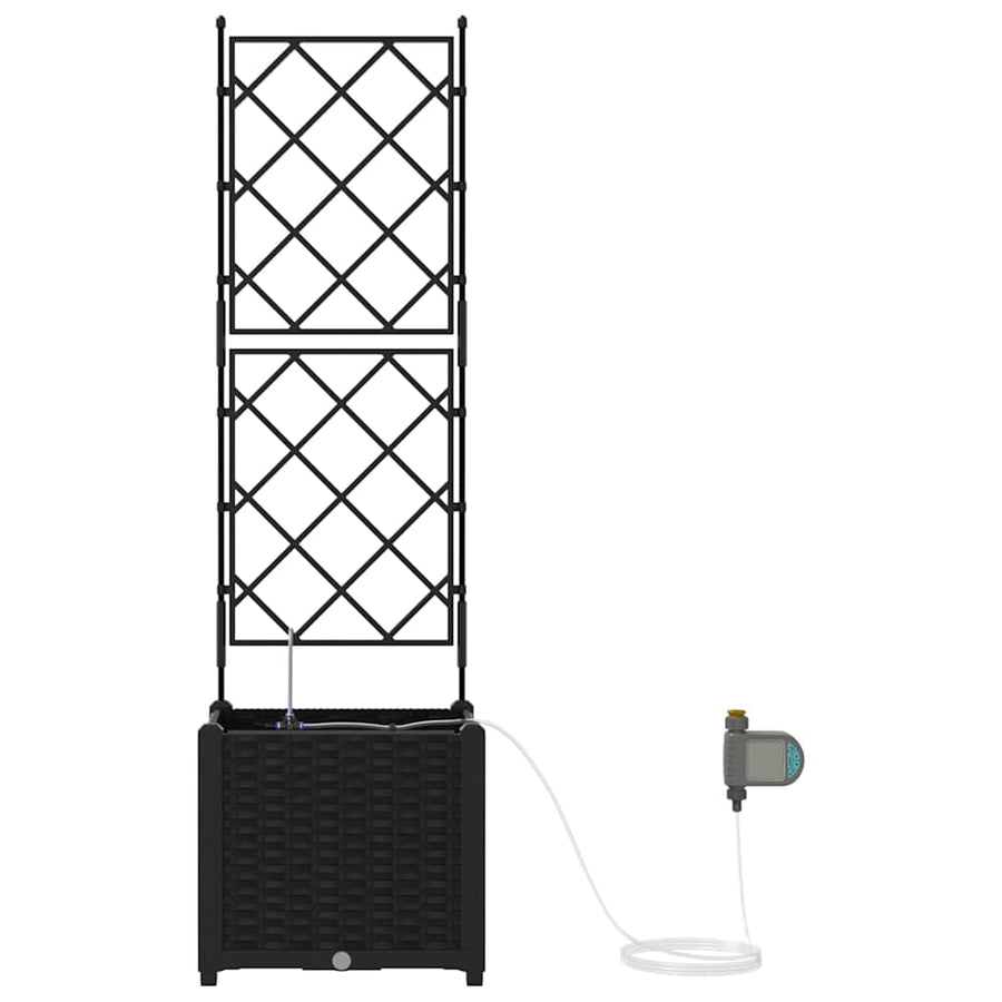Tuin Bloempot Zwart 40 x 40 x 142 cm Staal