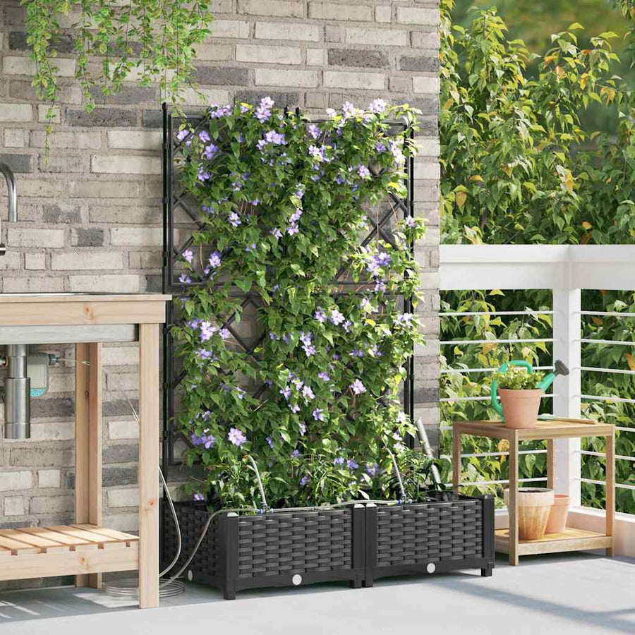 Tuin Bloempot 2 pcs Zwart Staal