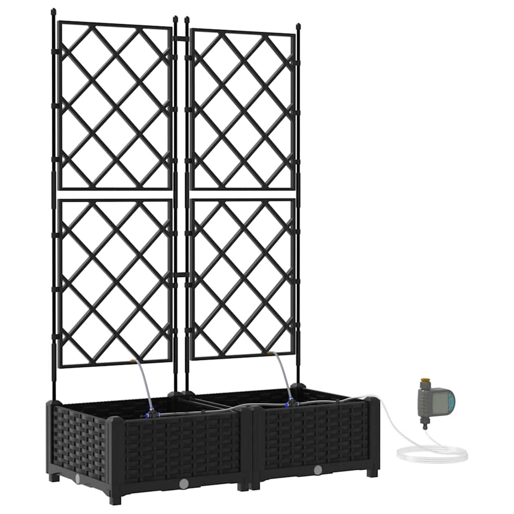 Tuin Bloempot 2 pcs Zwart Staal