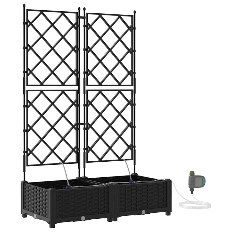 Tuin Bloempot 2 pcs Zwart Staal