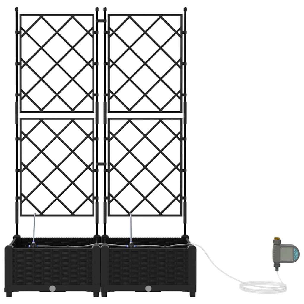 Tuin Bloempot 2 pcs Zwart Staal