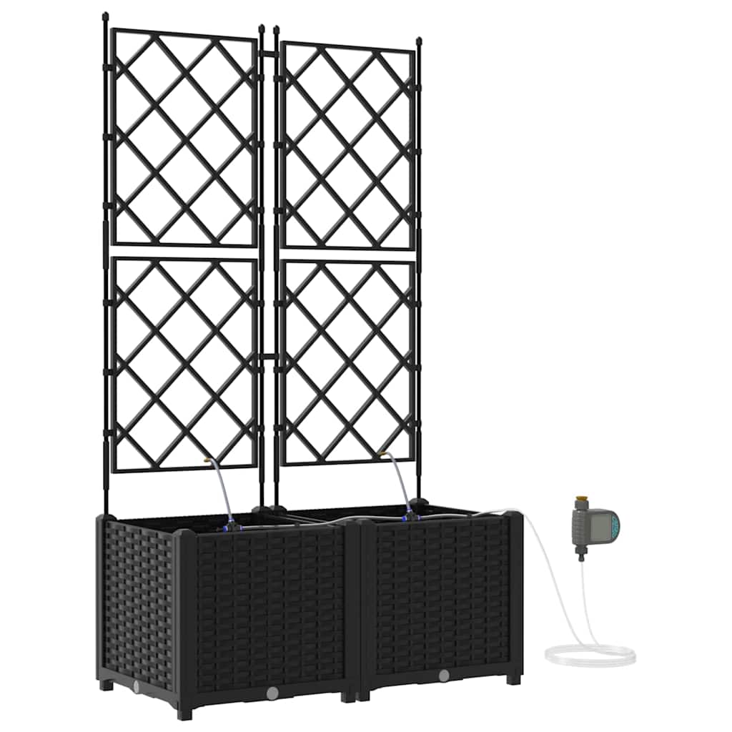 Tuin Bloempot 2 pcs Zwart Staal