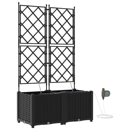Tuin Bloempot 2 pcs Zwart Staal