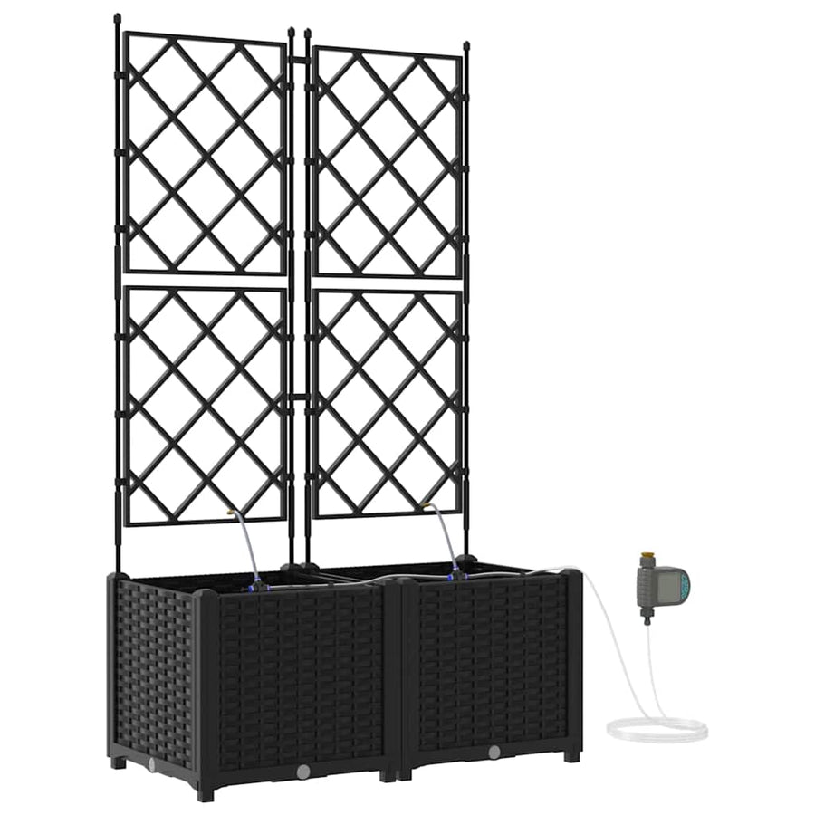 Tuin Bloempot 2 pcs Zwart Staal