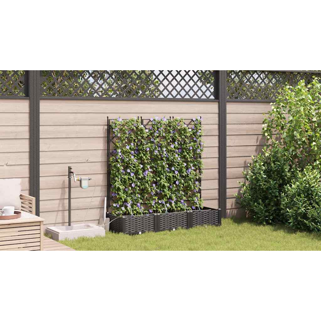 Tuin Bloempot 3 pcs Zwart Staal