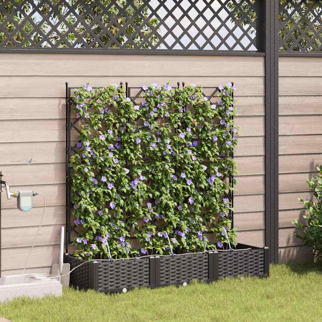 Tuin Bloempot 3 pcs Zwart Staal