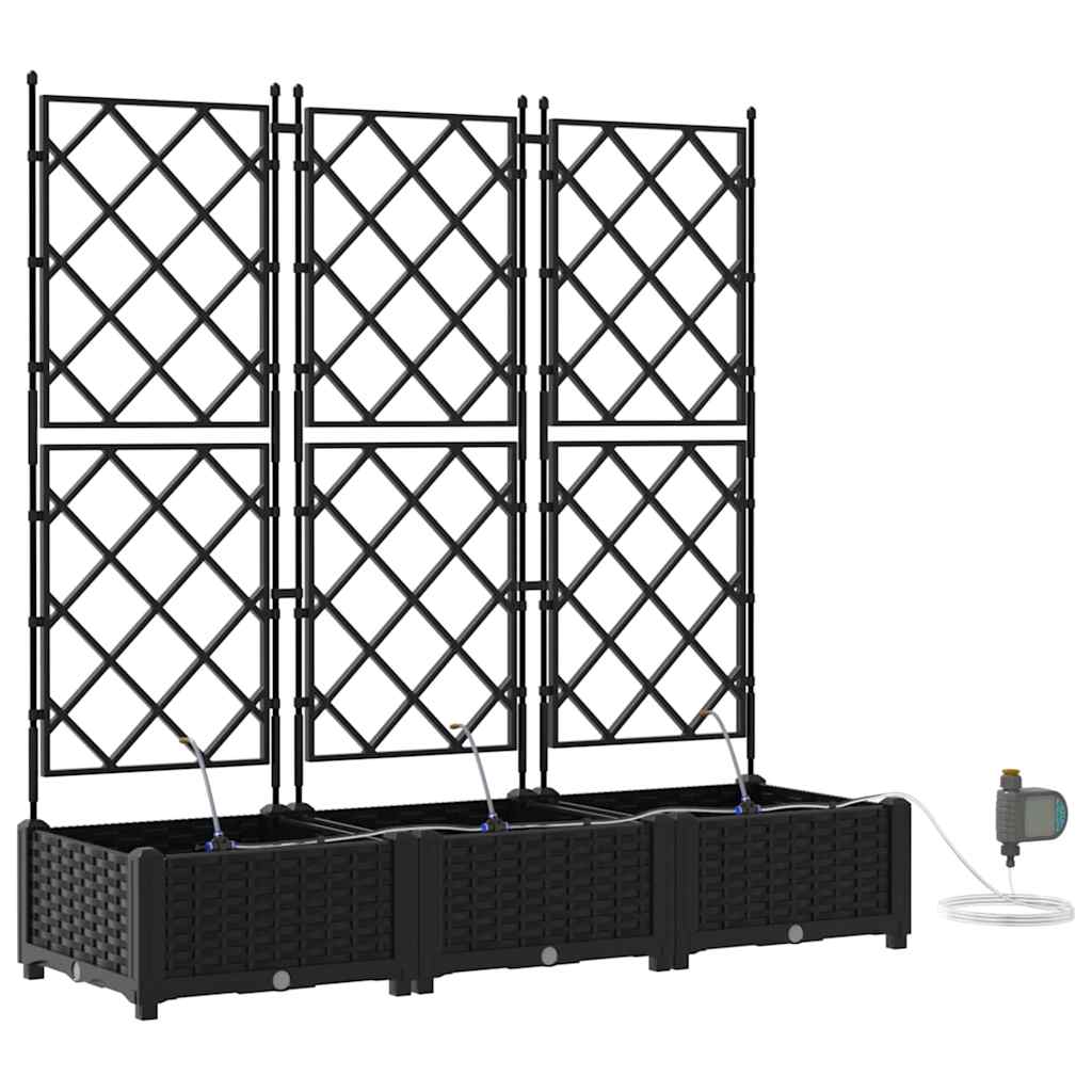 Tuin Bloempot 3 pcs Zwart Staal