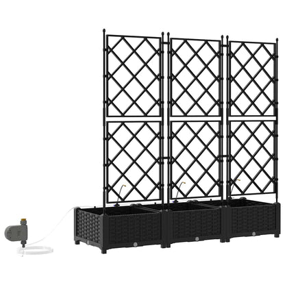 Tuin Bloempot 3 pcs Zwart Staal