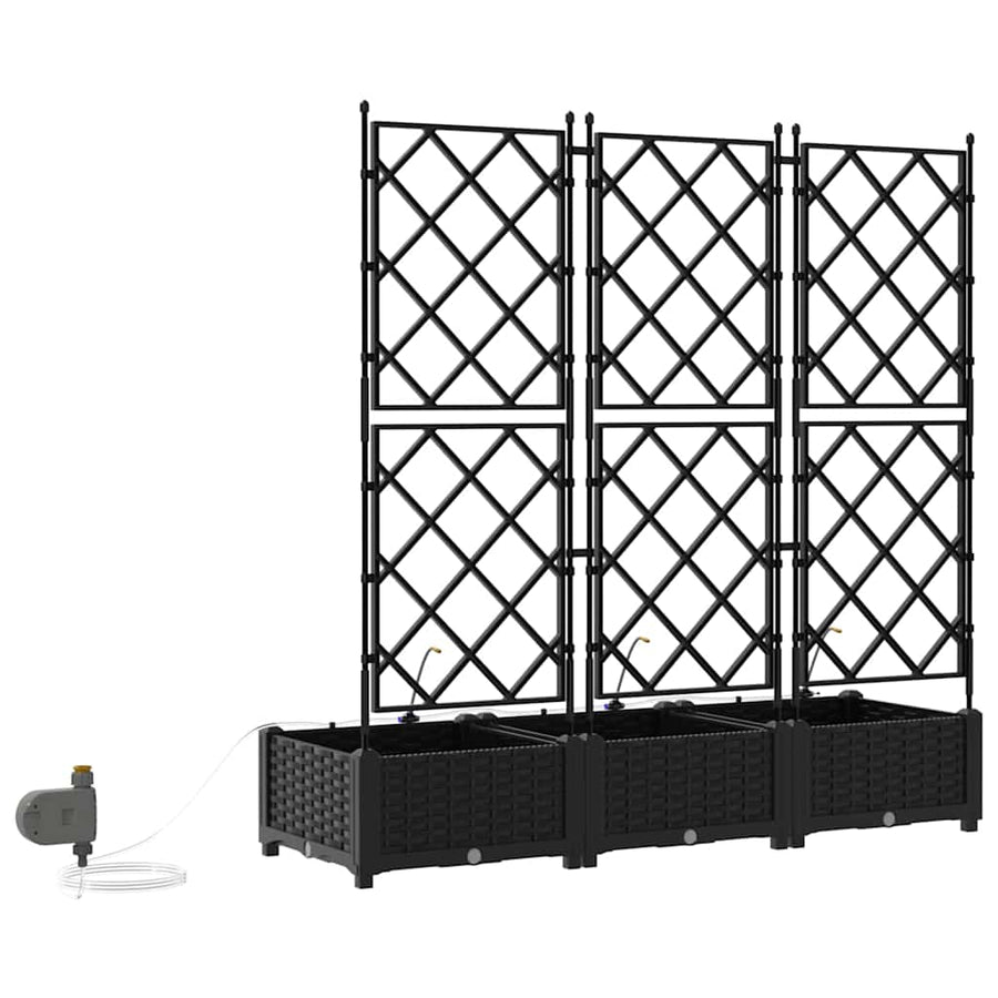 Tuin Bloempot 3 pcs Zwart Staal