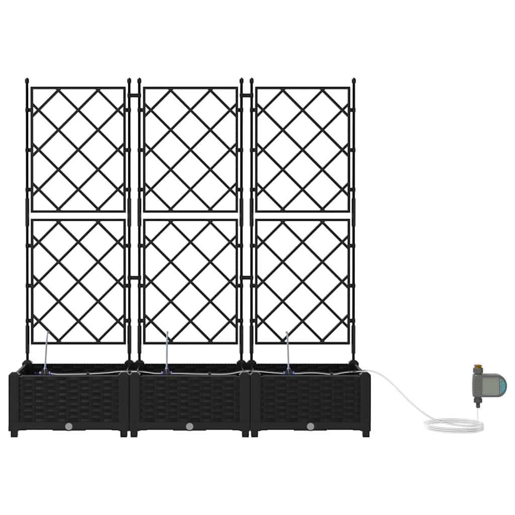 Tuin Bloempot 3 pcs Zwart Staal