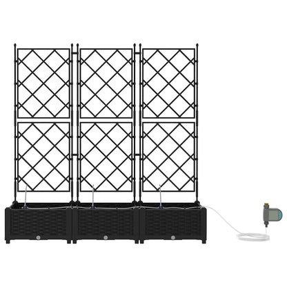 Tuin Bloempot 3 pcs Zwart Staal