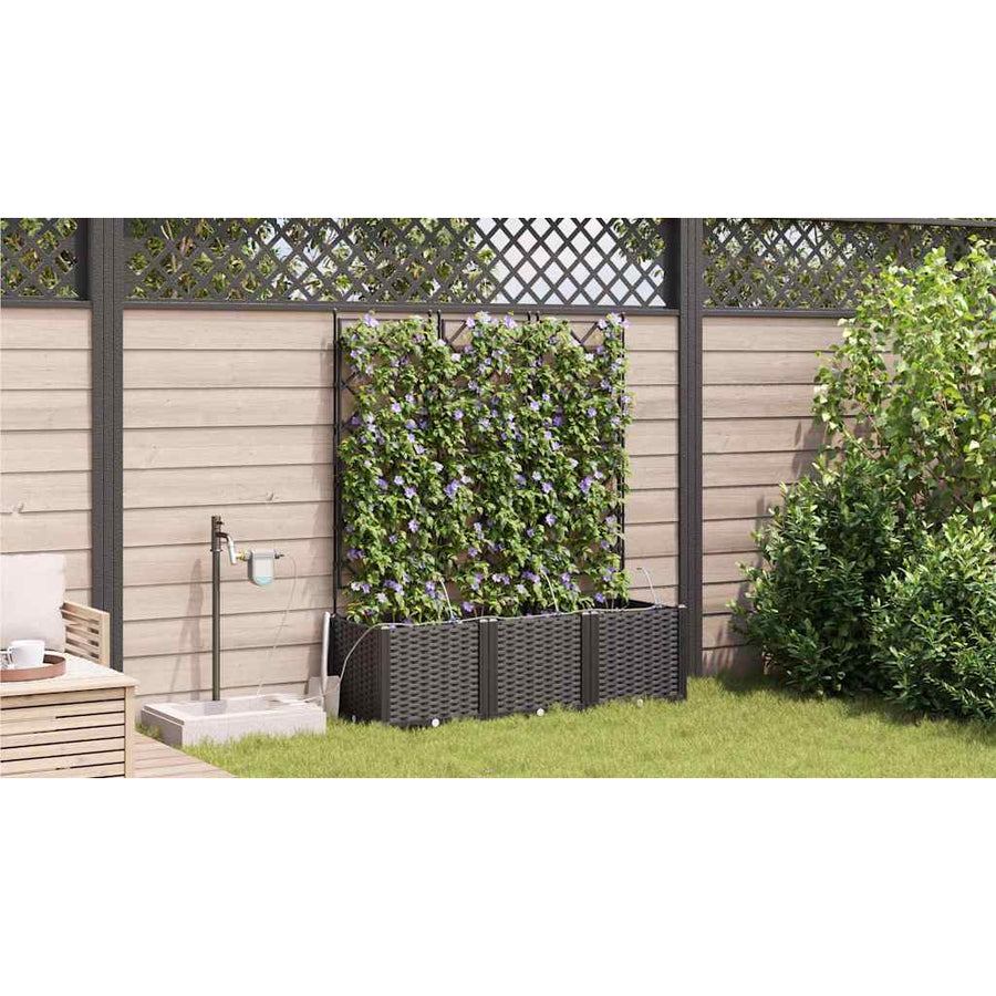 Tuin Bloempot 3 pcs Zwart Staal