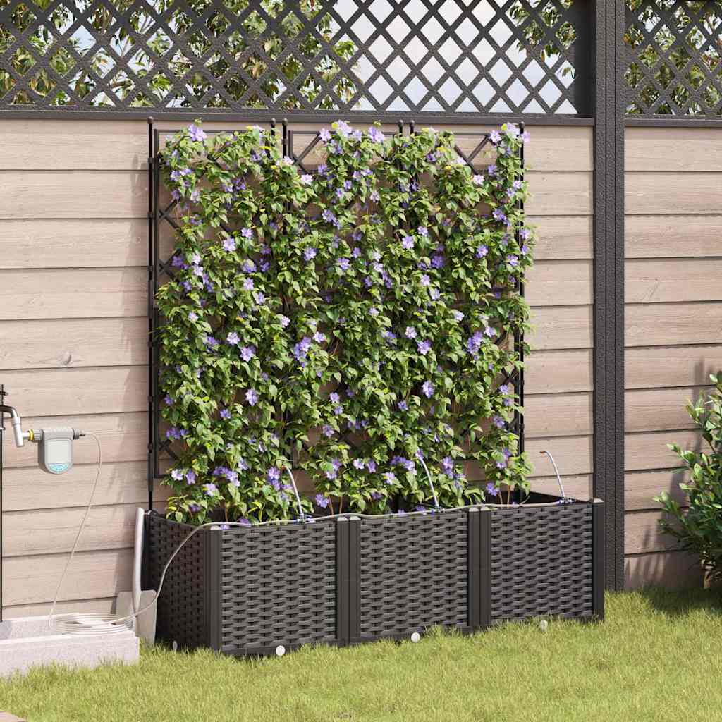 Tuin Bloempot 3 pcs Zwart Staal