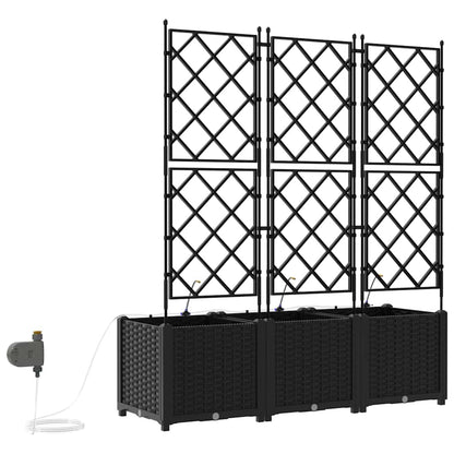 Tuin Bloempot 3 pcs Zwart Staal