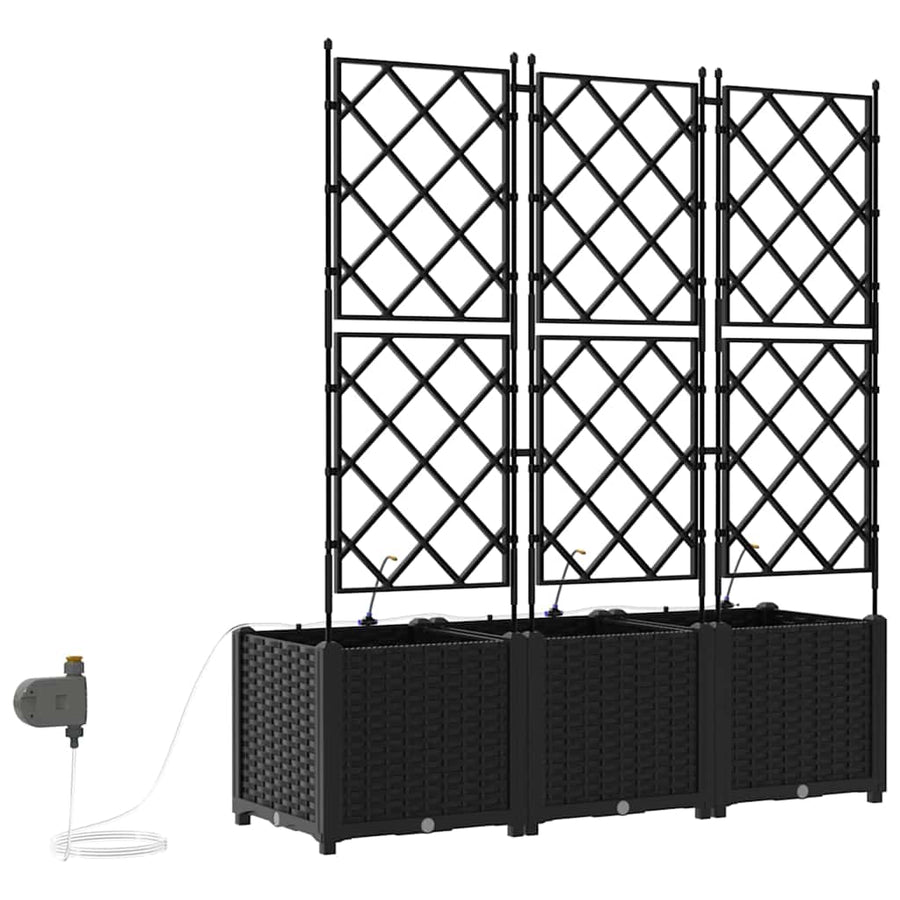 Tuin Bloempot 3 pcs Zwart Staal